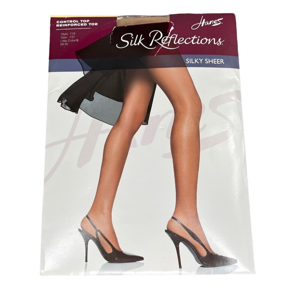 Hanes Silk NEW Reflections 718 CD Silky Sheer Little Color Pantyhose Control Top